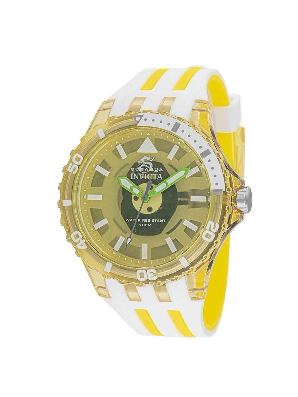 Invicta Yellow, White & Green Subaqua Sport Watch